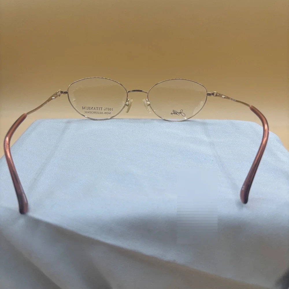 Joan Collins Eyeglasses Frames Womens 52-18-140 Rose Gold Titanium NWOT Glam